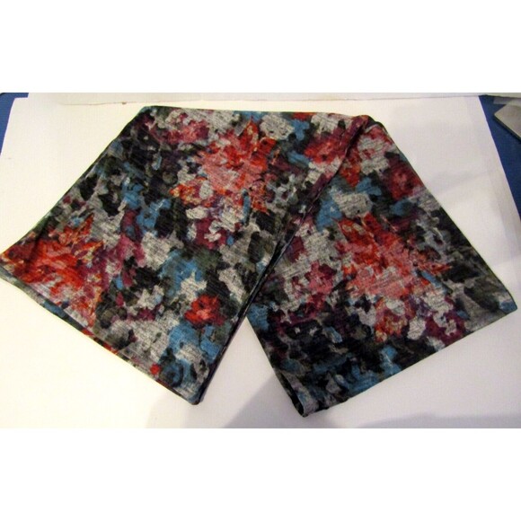 Pure Amici Scarf Floral Super Soft Long Blue Pink Red Gray NWT - Picture 3 of 6